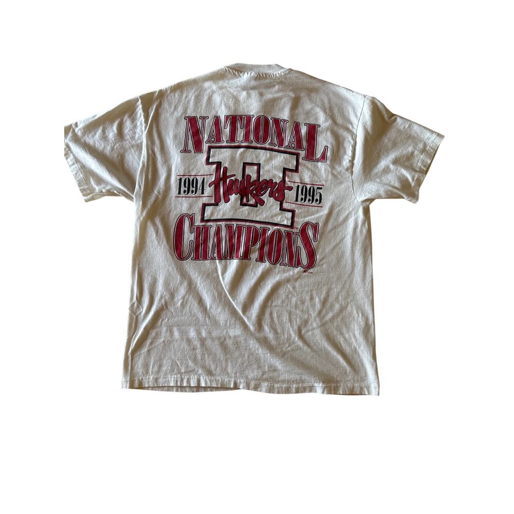Vintage Nebraska 94 95 Back to Back Champions Tee L